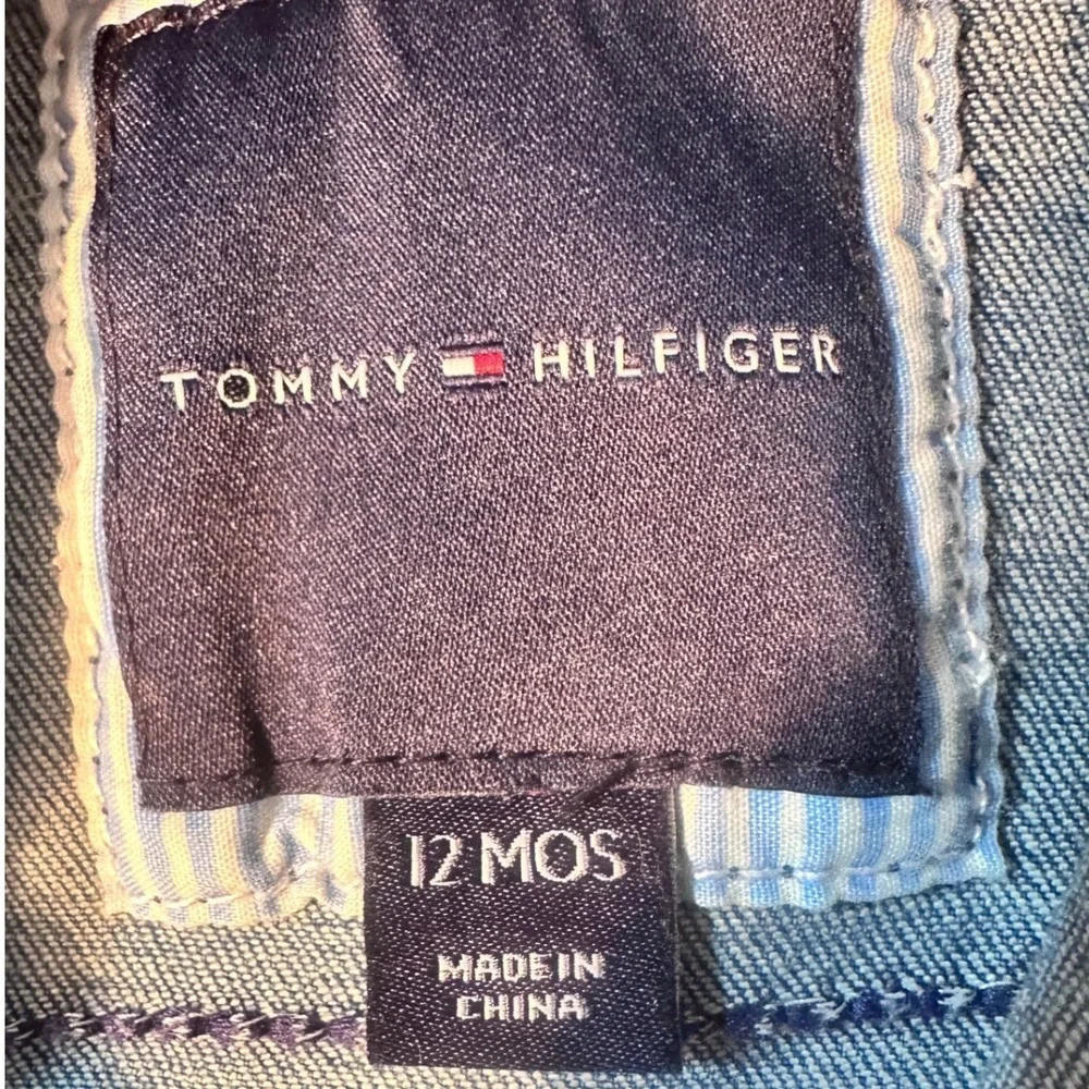 Tommy Hilfiger Toddler Denim Jacket Flag Back Star Cuffs Blue 12 Months